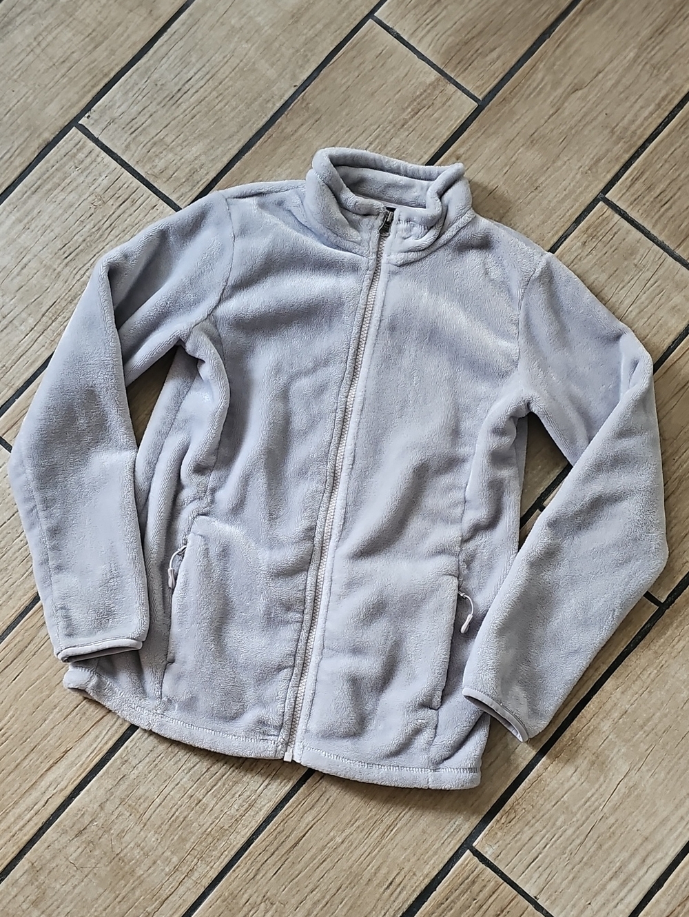 Kids L 14/16 Lightweight Fleece Jacket - Light Gray 32°Heat